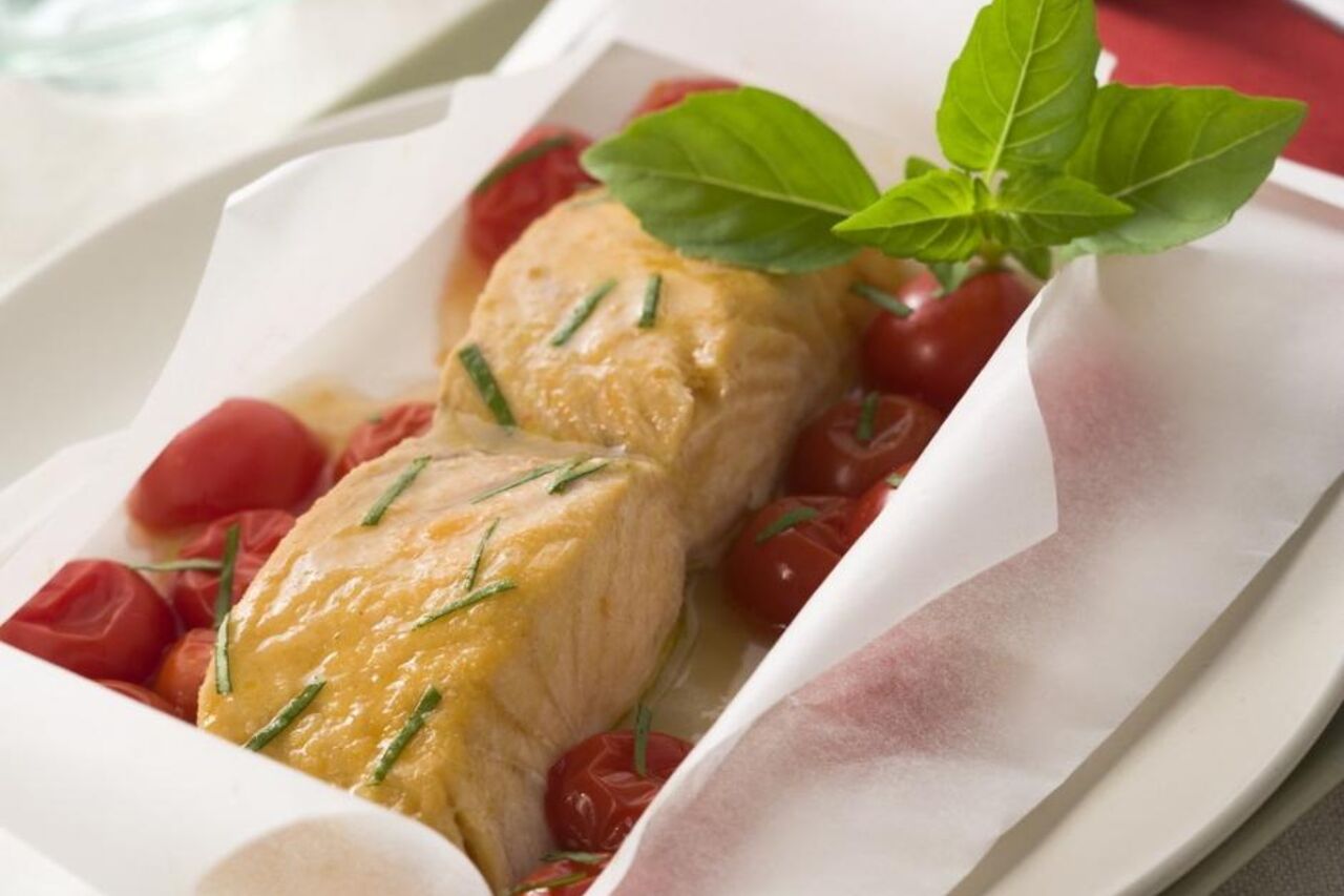 Papillote de pavé de saumon