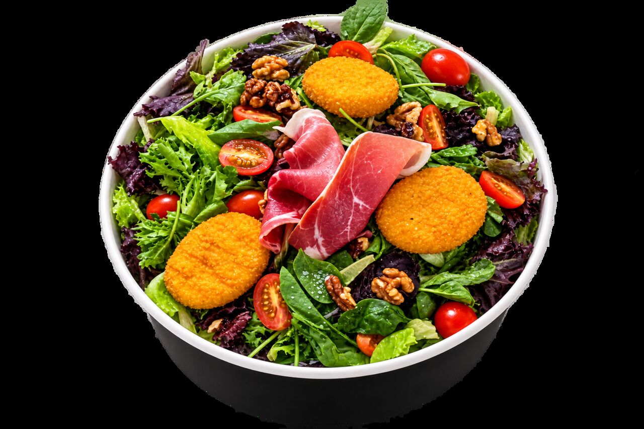 Salade chèvre jambon cru