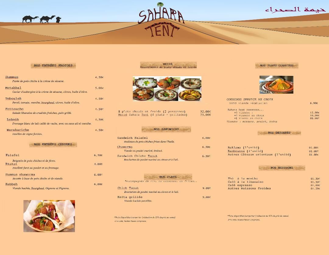 Notre menu