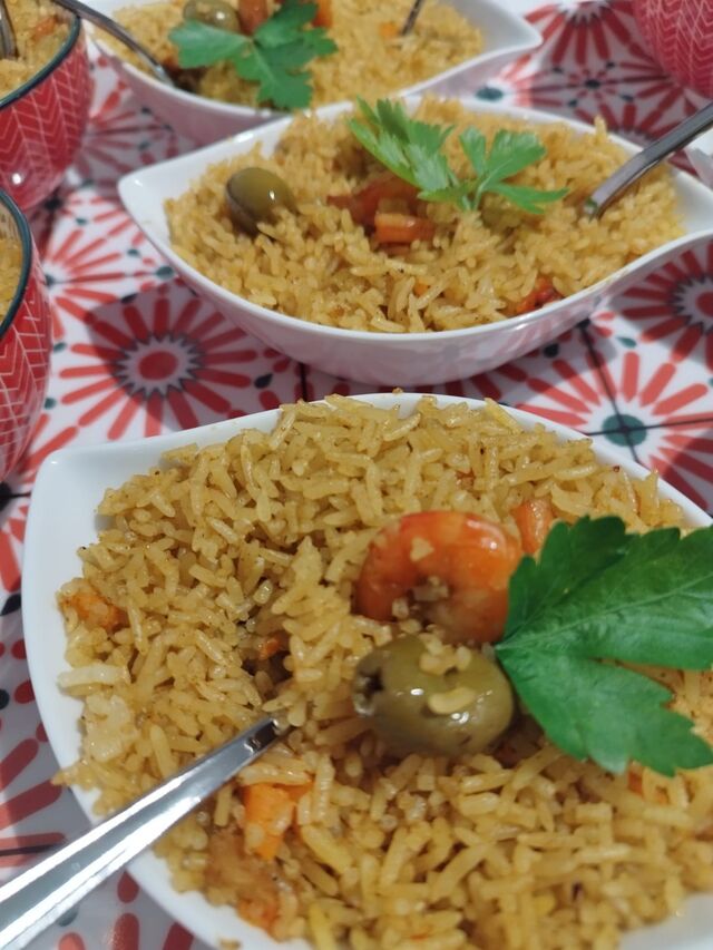Portions de riz au crevettes