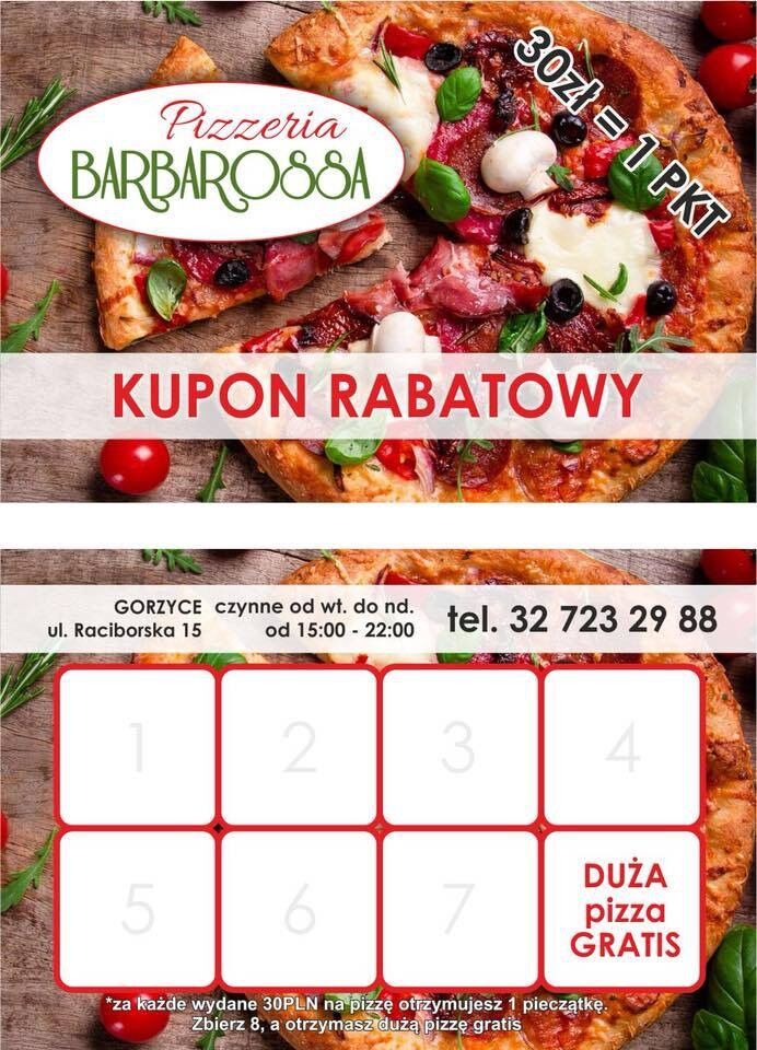 Zbierz 8 pieczątek, a pizzę otrzymasz GRATIS !!!