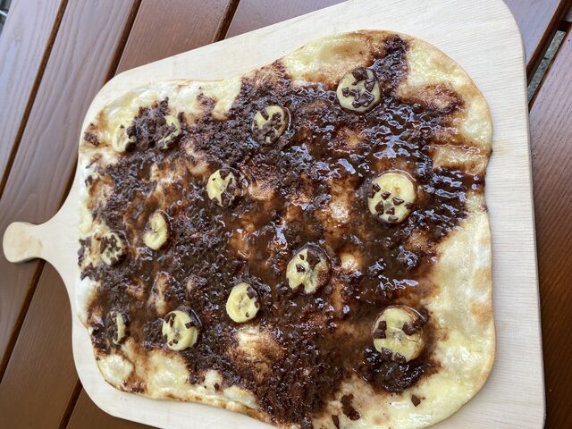 Schoko- Bananen - Flammkuchen