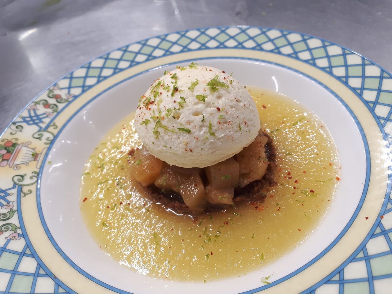 Cheesecake coulis ananas croustillant speculos et compotée d'ananas