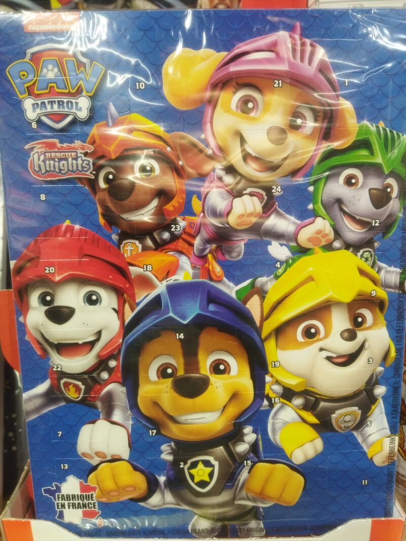 Calendrier de l'avent par patrouille 2.30€ pce 