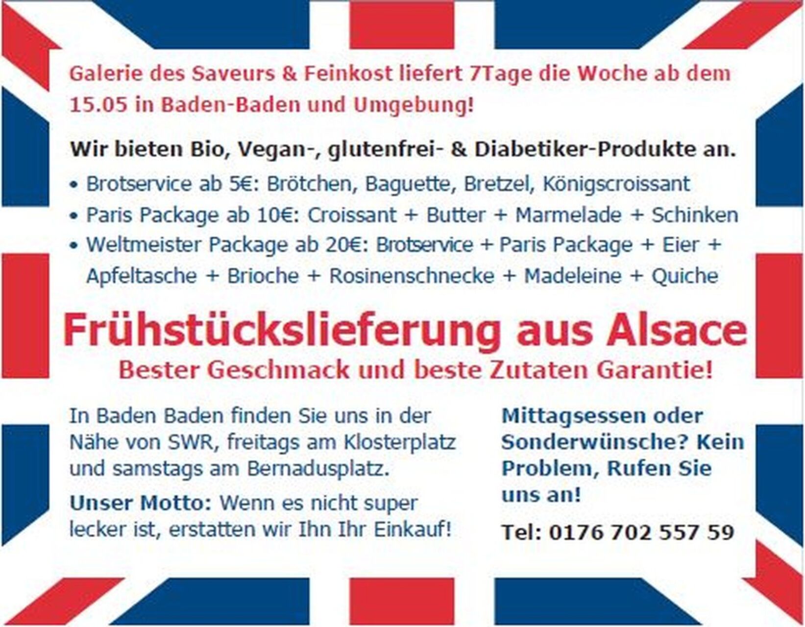 Lieferservice ab 15.05.2024