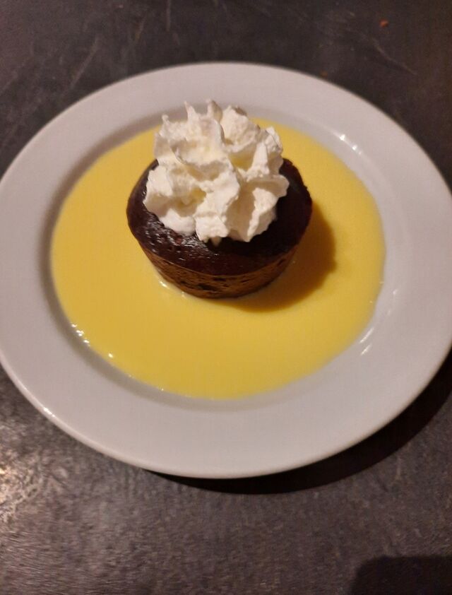 Fondant au chocolat et sa crème anglaise