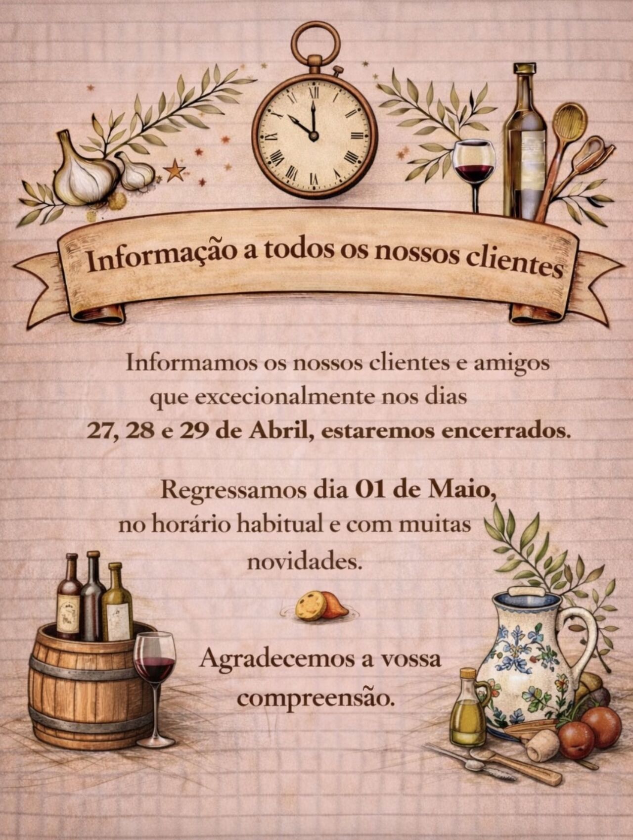 Informação Importante a todos os nossos Clientes e Amigos