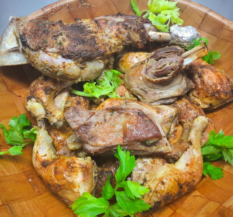 Poulet, Agneau, Méchoui (Épaule d'agneau rôti)