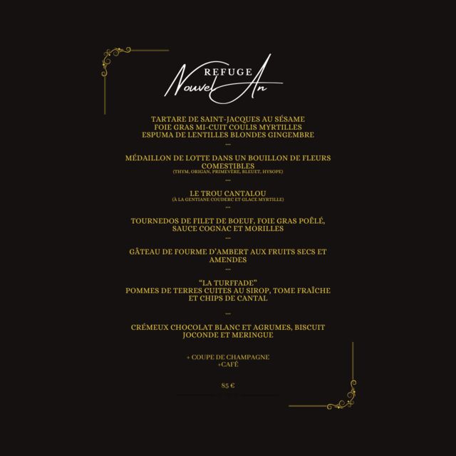 menu du nouvel an 2023