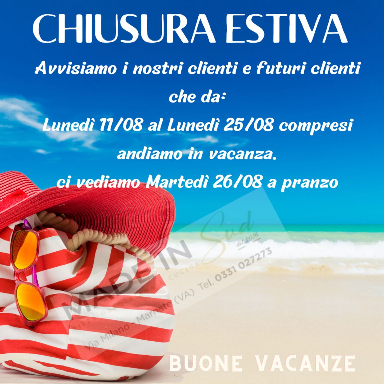 CHIUSURA ESTIVA..