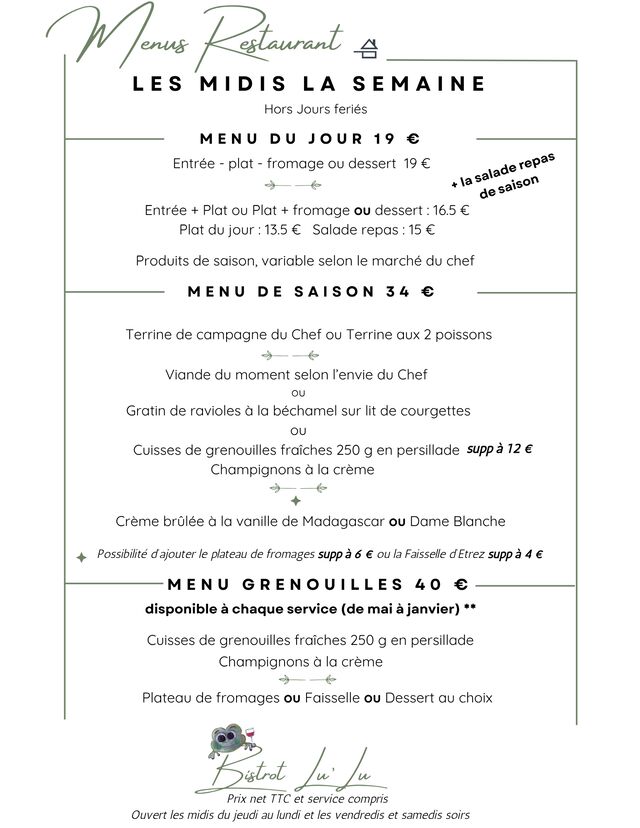 MENU SEMAINE