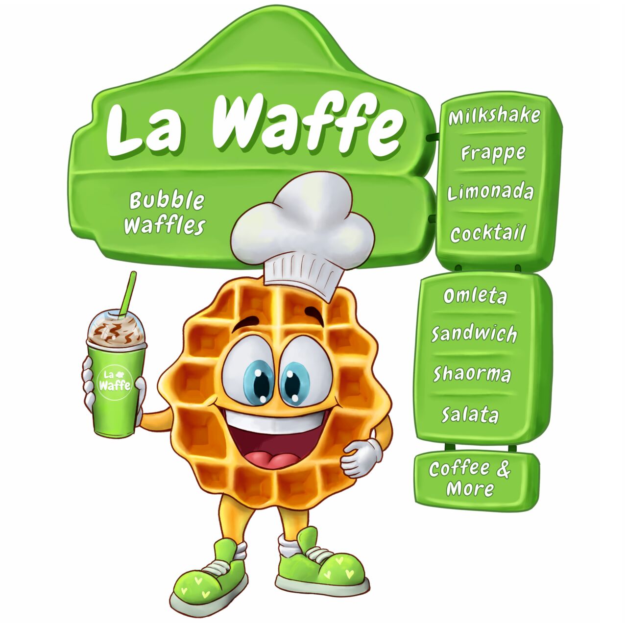 🟢La Waffe este un brand românesc, cu reţete proprii şi produse de casă.