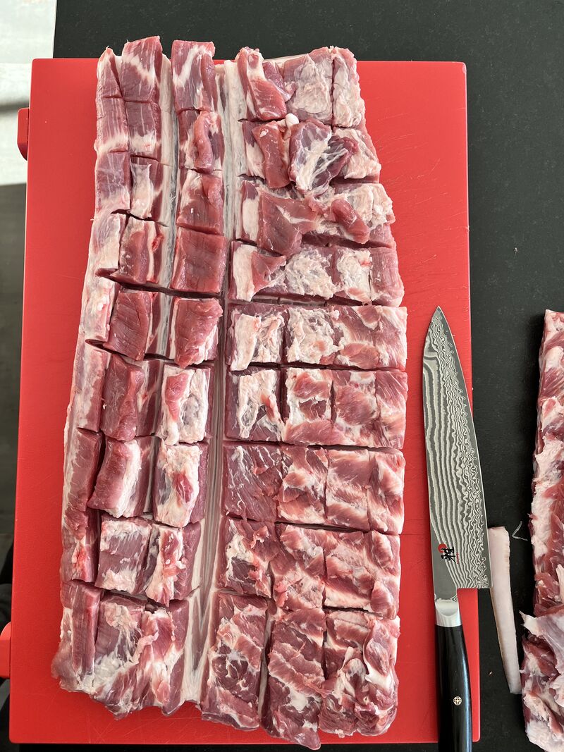 Préparation de la poitrine roulée