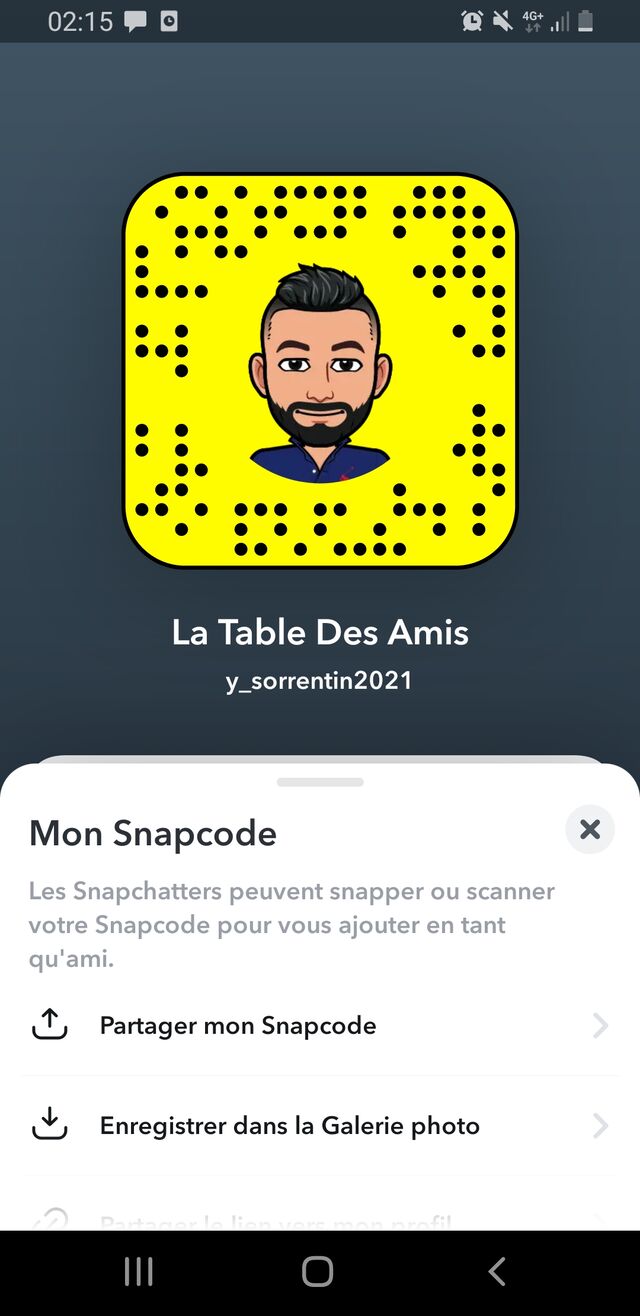 Snapchat du restaurant le menu du jour est affiché tt les jours dessus 