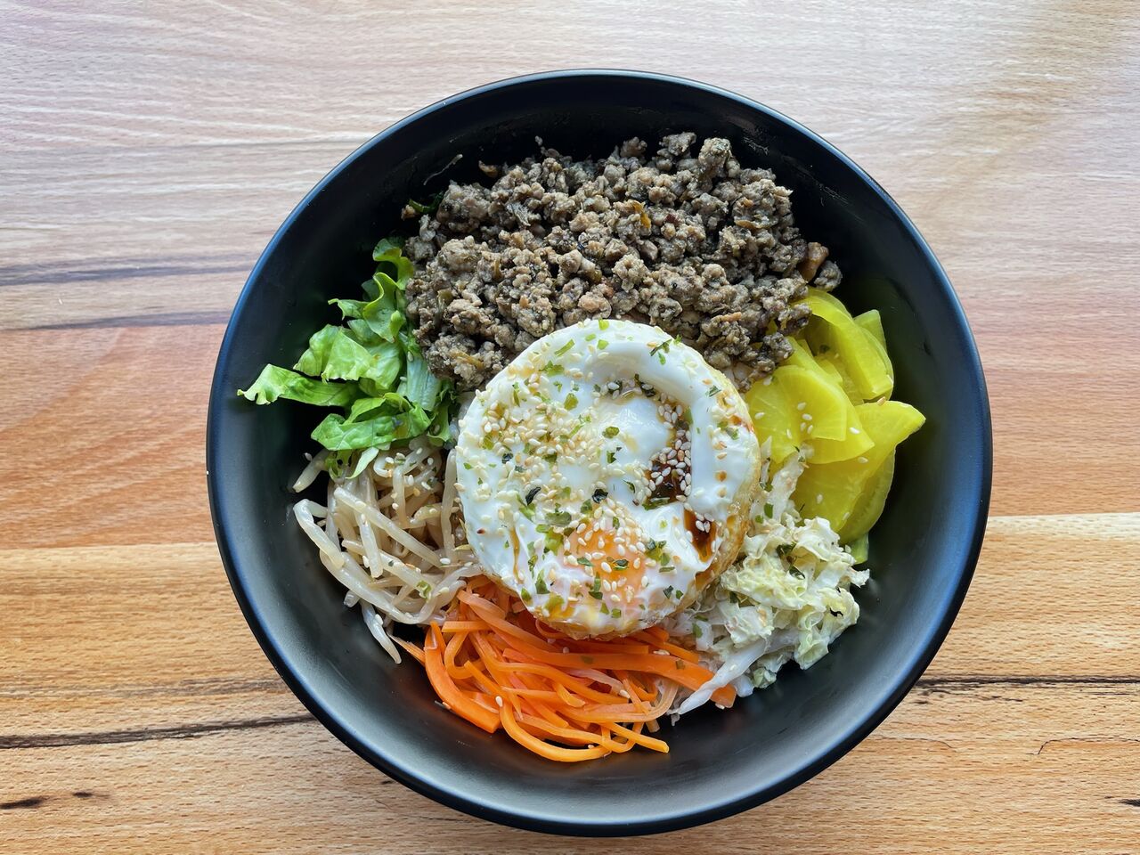 Bibimbap Porc haché à la tapenade chinoise