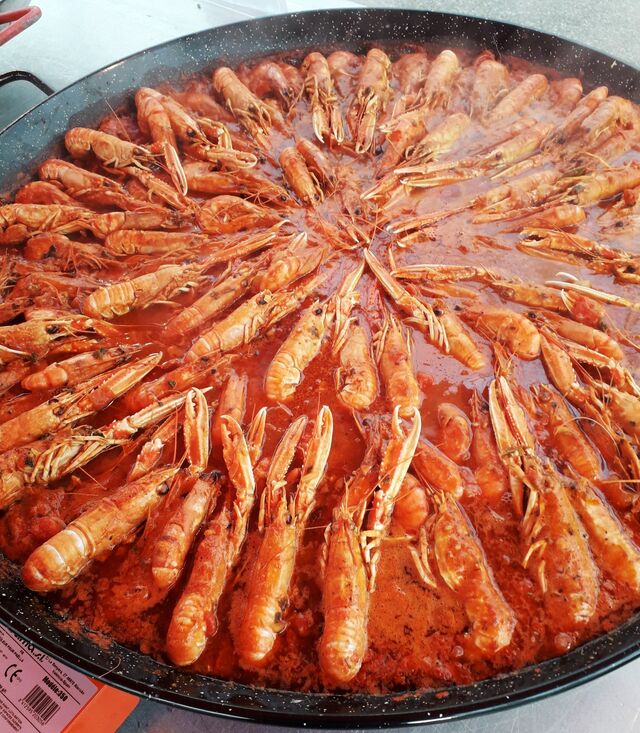 Langoustines à l'Américaine à 15€00 la part servi avec du riz