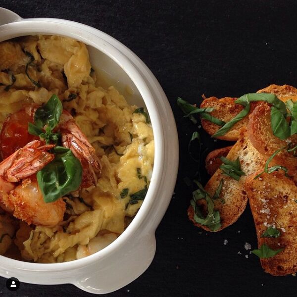 Revueltos de Cogumelos e Gambas