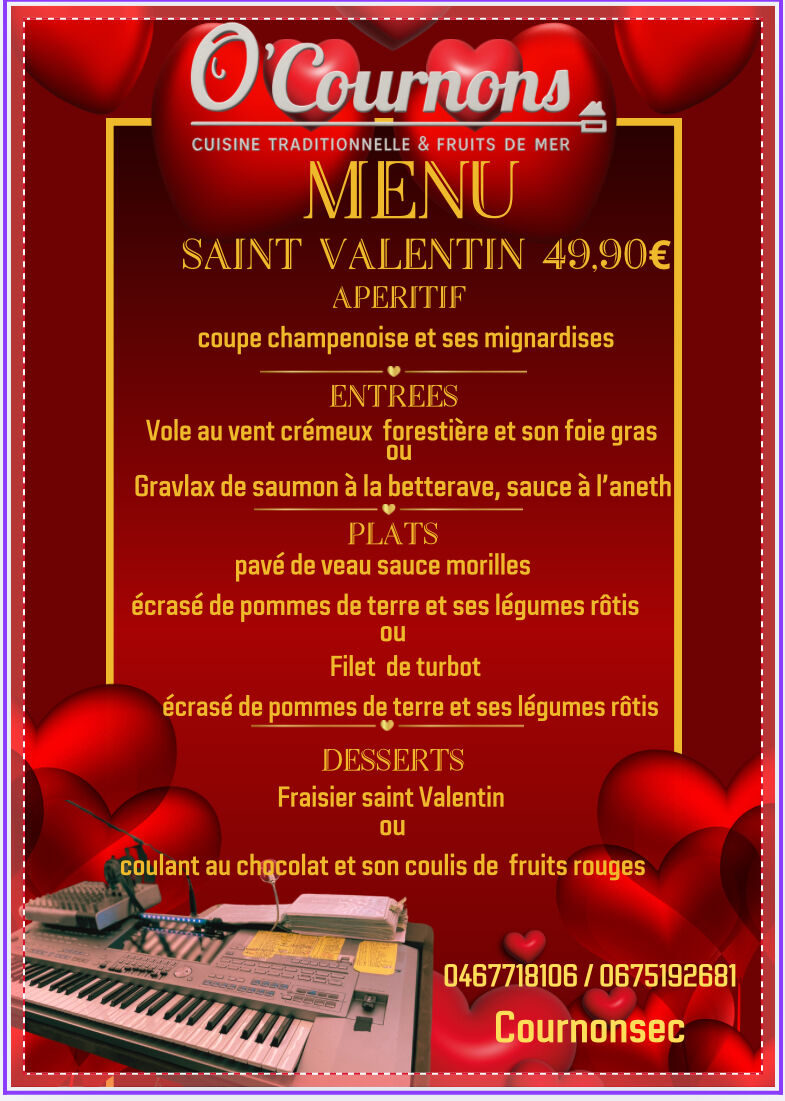 Menu saint Valentin