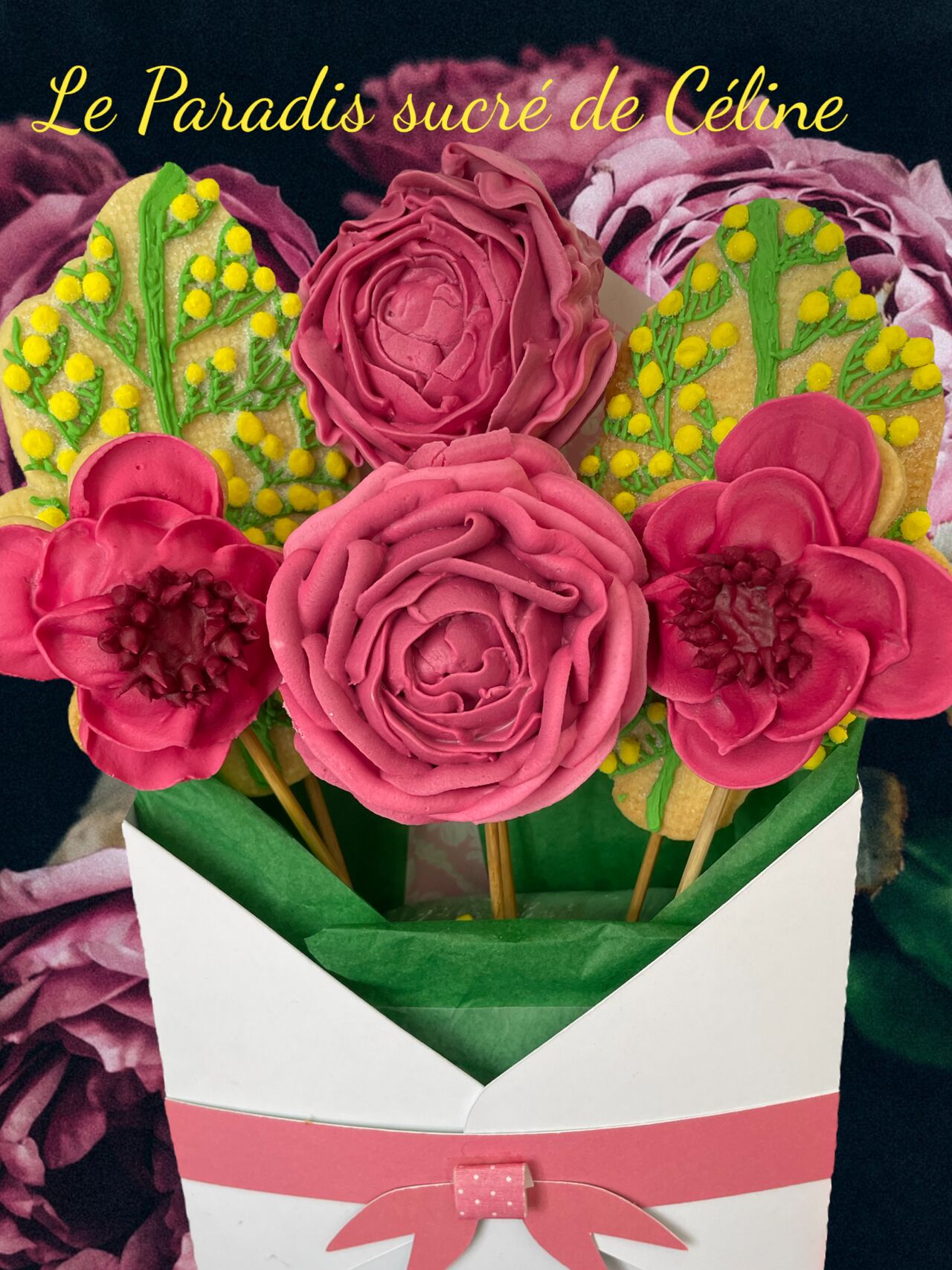 Bouquet en sablé pour les fêtes de fin d'année à offrir aux maitresses ^^ce bouquet plaira a coup sûr ! 