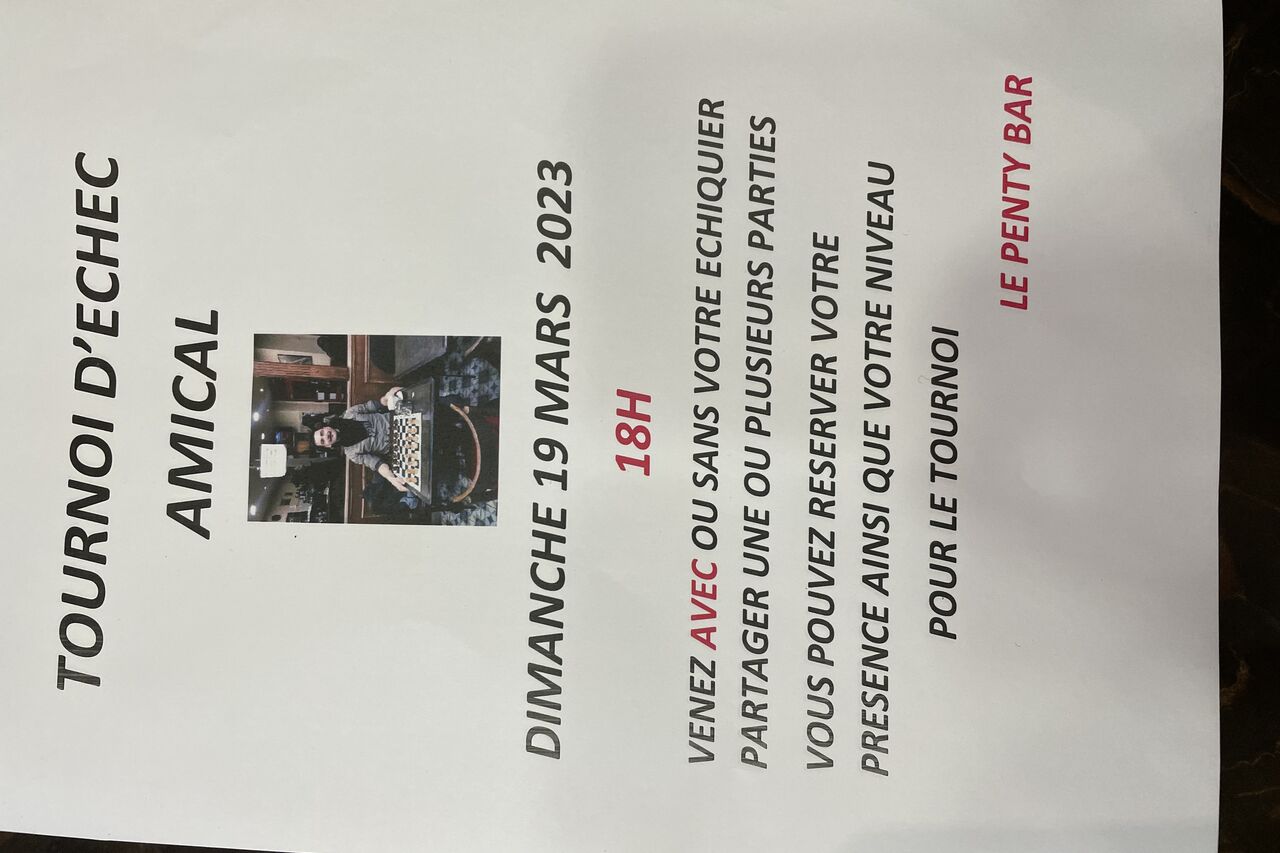 Tournoi d échec amical