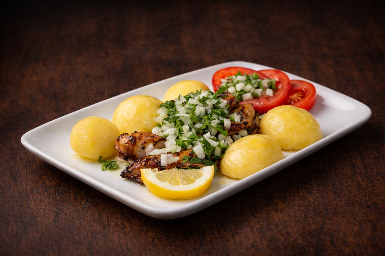 Lulas com molho verde