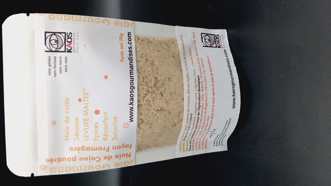 Poudre de cajou façon fromagere type parmesan Kaosgourmandises 