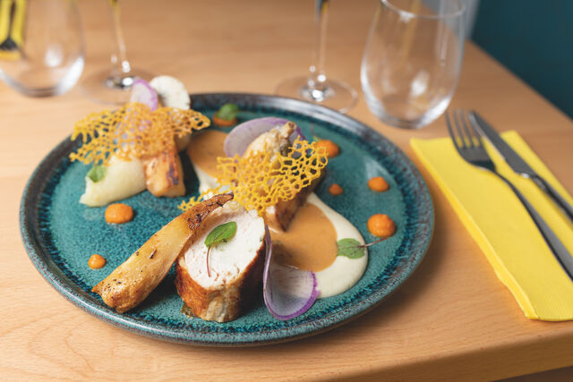 Suprême de pintade, déclinaison de panais