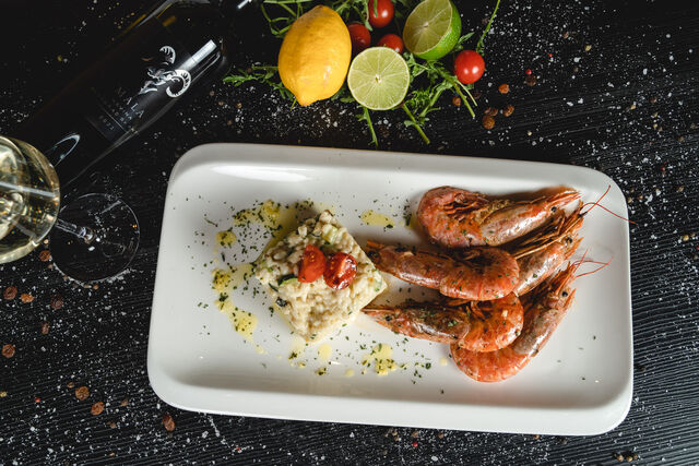 Grill kozice s kremastim rizotom od tikvica