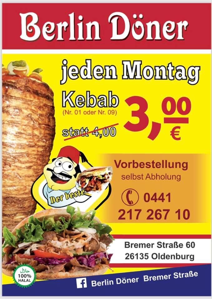 Berlin Döner - Oldenburg | トルコ風料理が近くにあります | 今すぐ予約