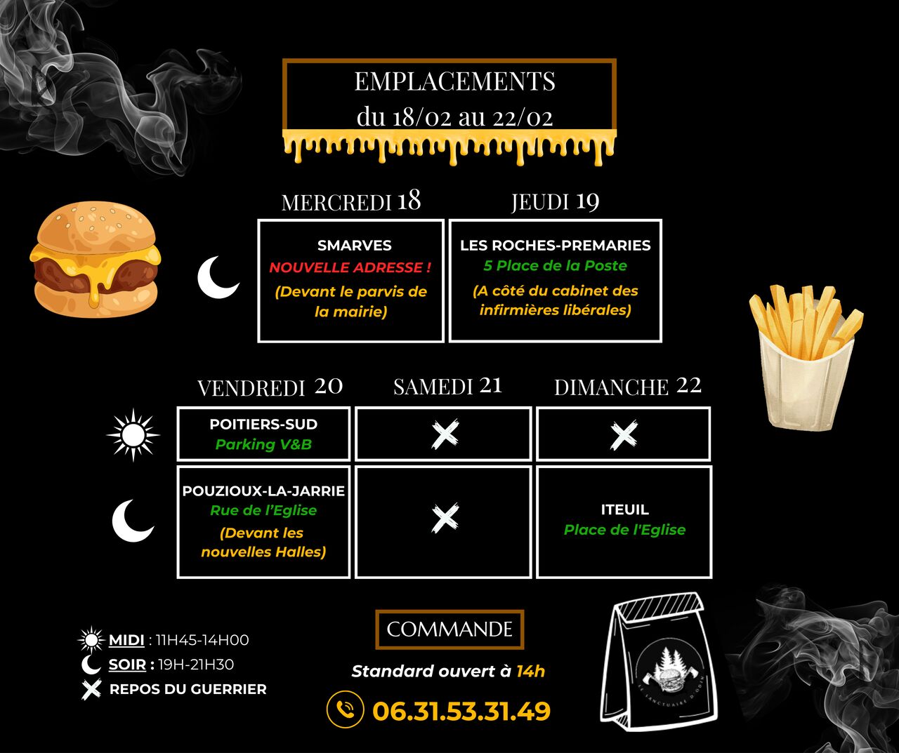 Planning de la semaine ✨