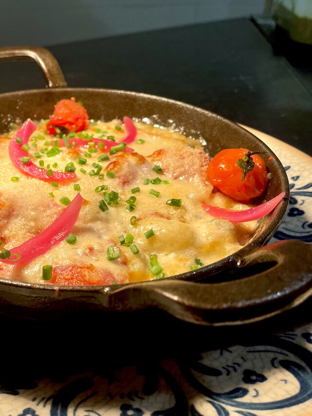 Gnocchi Gratinati al gorgonzola et Spianata 
