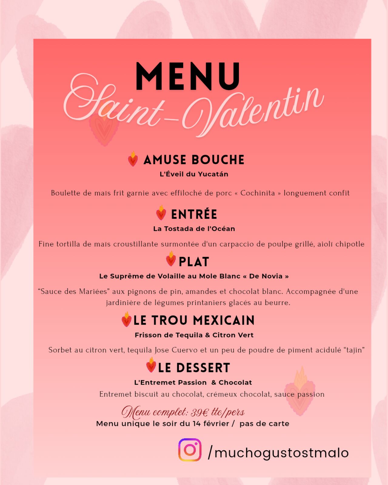 MENU SAINT-VALENTIN