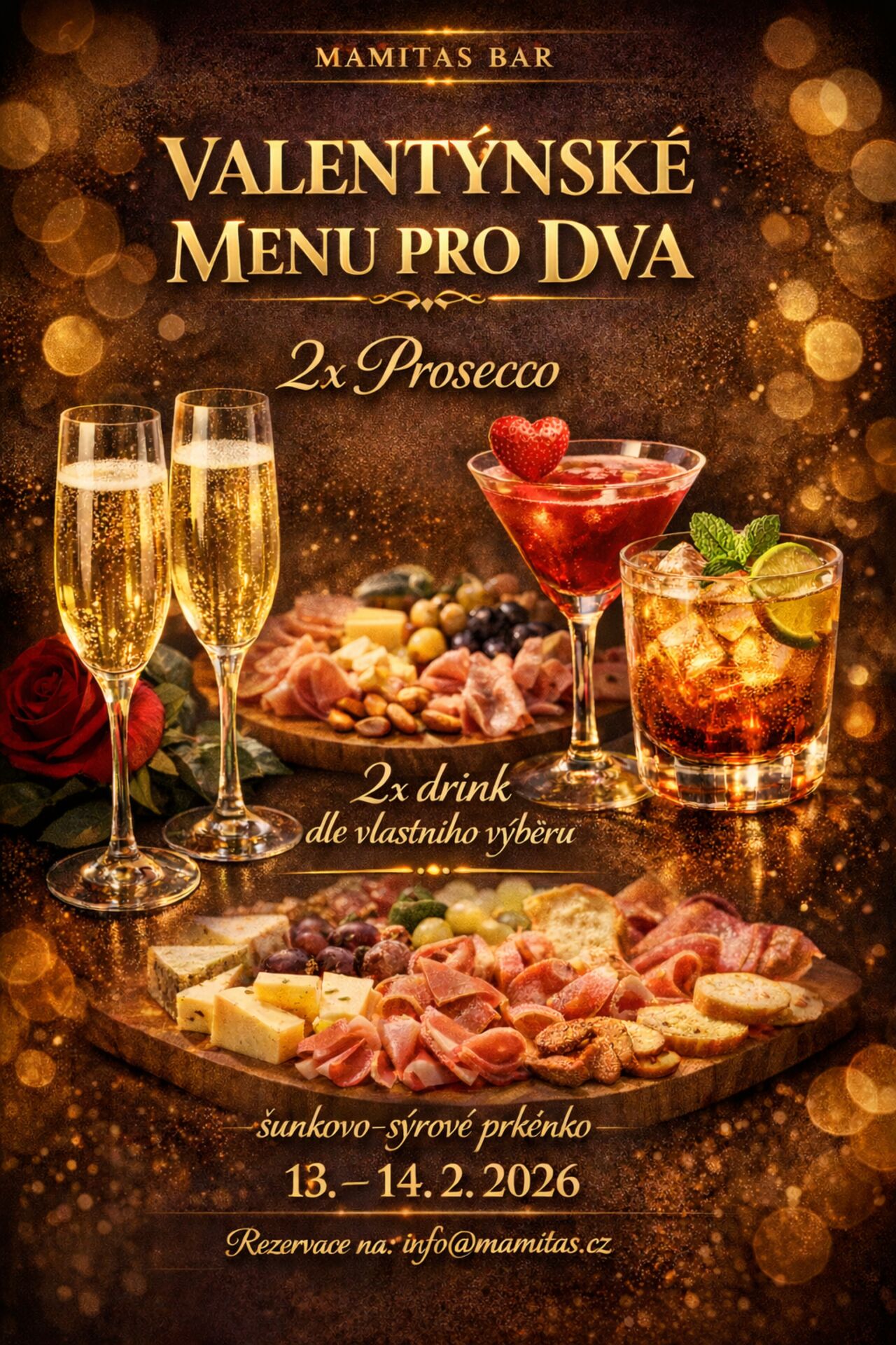 🎀 Valentýnské menu pro dva v Mamitas 🎀
