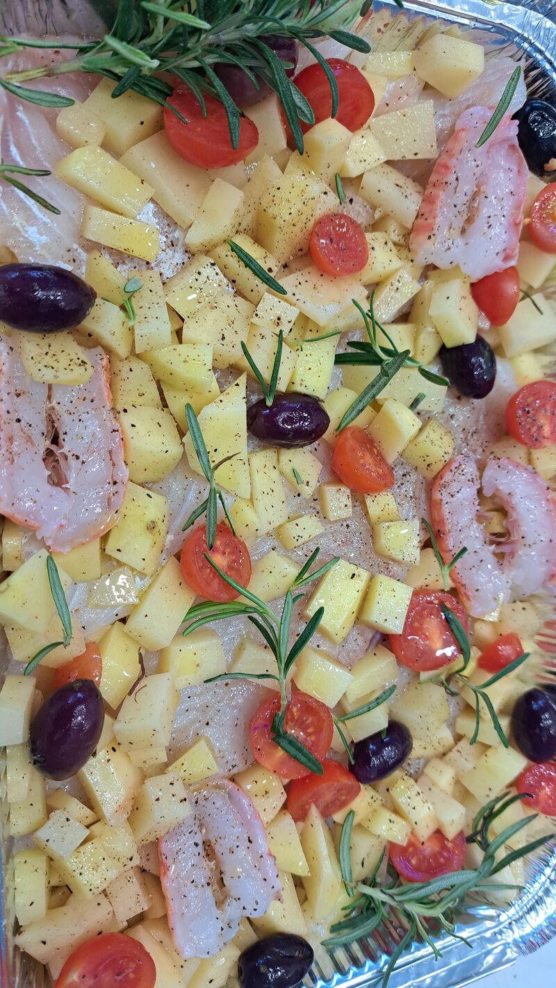 filetti di rombo e scampi