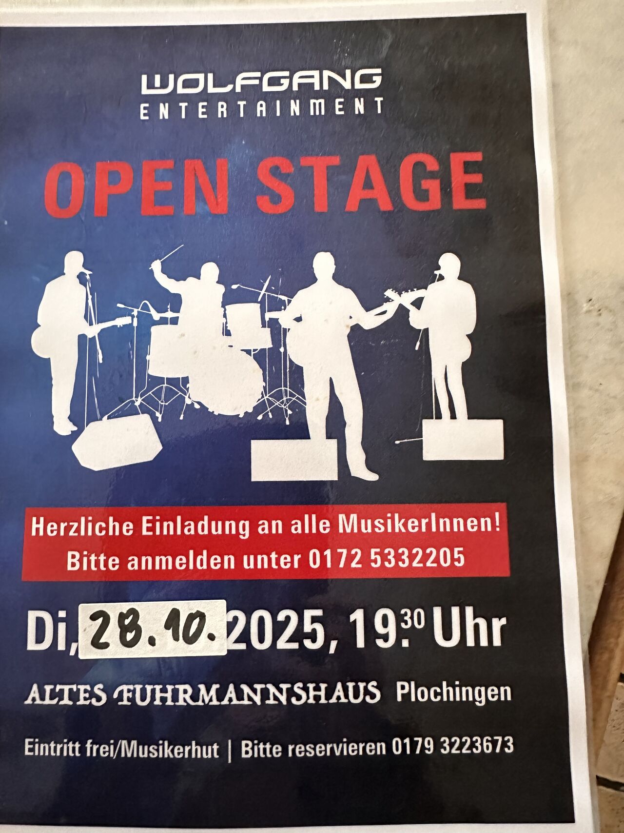 "Open Stage" am 28.10.2025, Dienstag ab 19:30 Uhr
