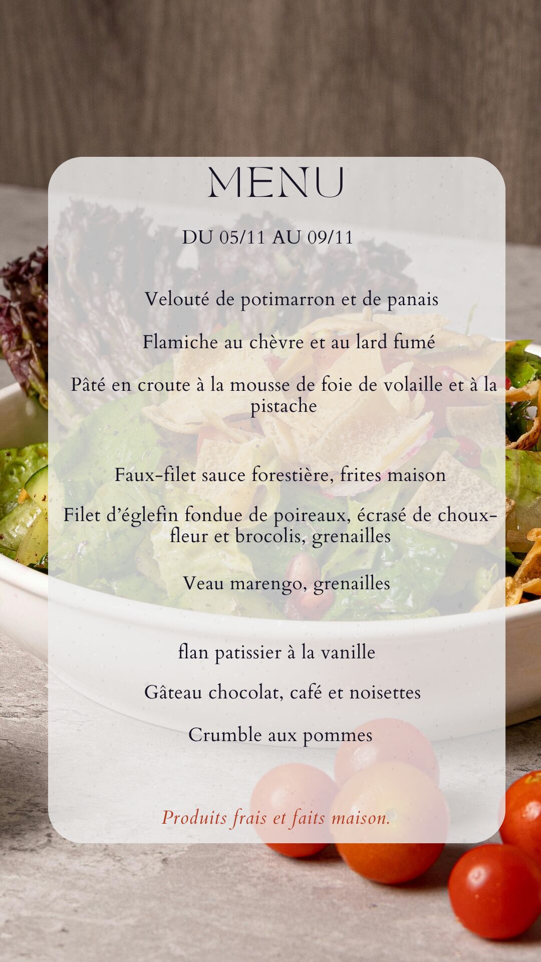 Menu du 05/09/24 au 09/11/24