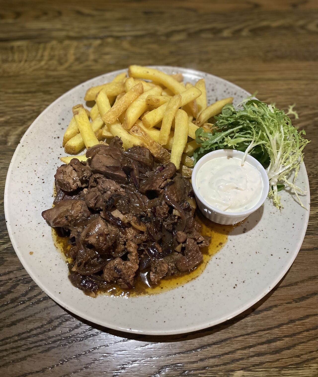 Drůbeží játra na cibulce