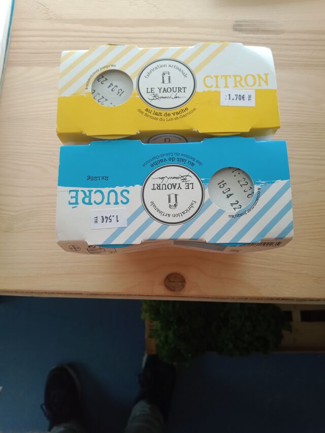 Yaourts sucrés ou citrons lot et garonnais