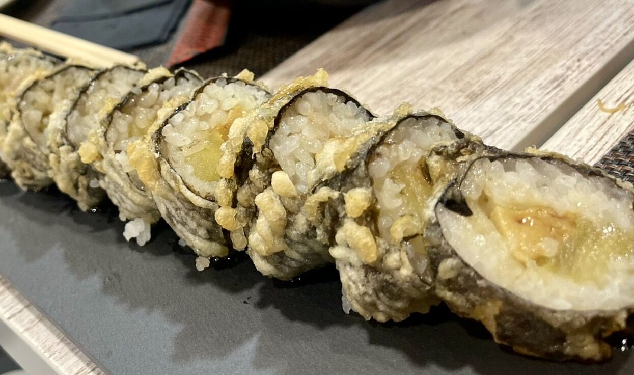 Tempurizado de foie y manzana caramelizada