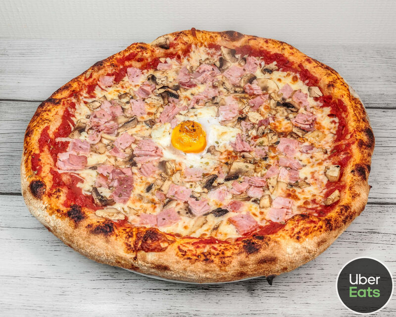Sauce tomate, jambon blanc, champignons, mozzarella, origan 13,90€