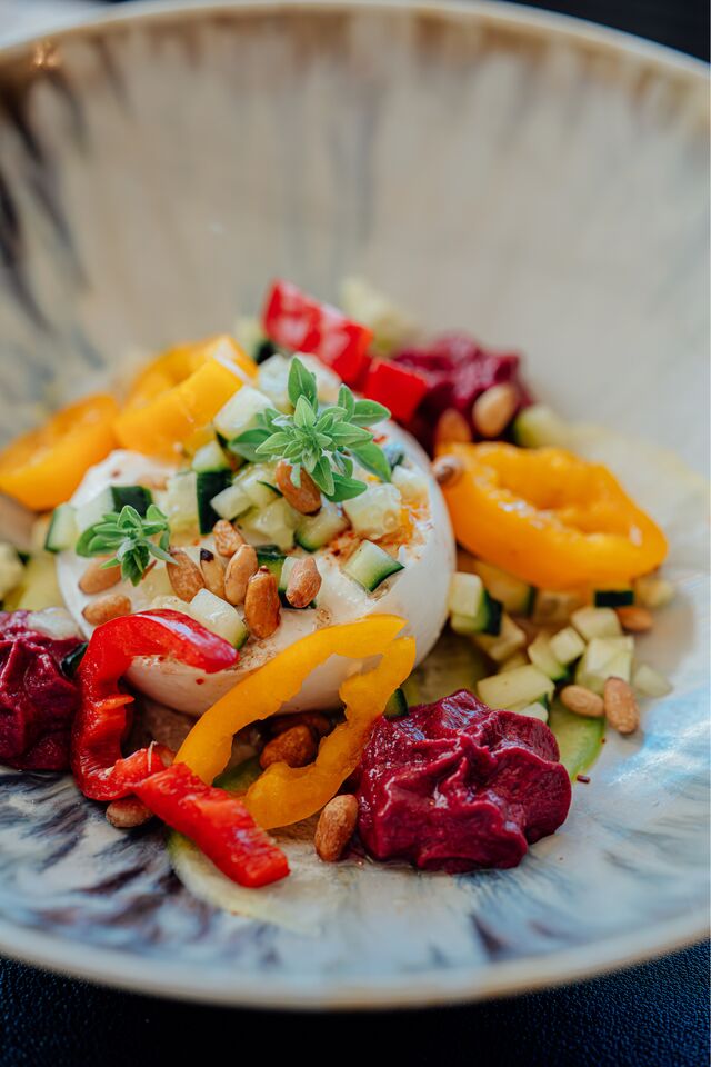 Burrata aux légumes