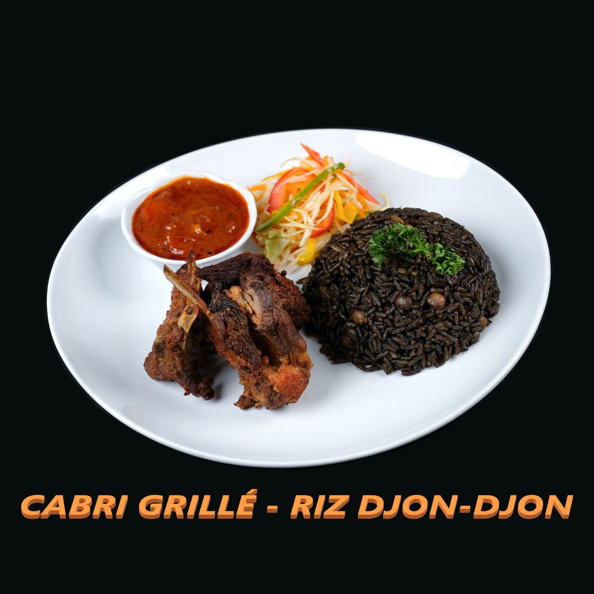 Cabri grillé - riz djon-djon