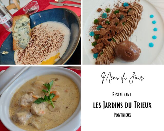 Restaurant les Jardins du Trieux : montage photo Menu du Jour du 24 février 2022