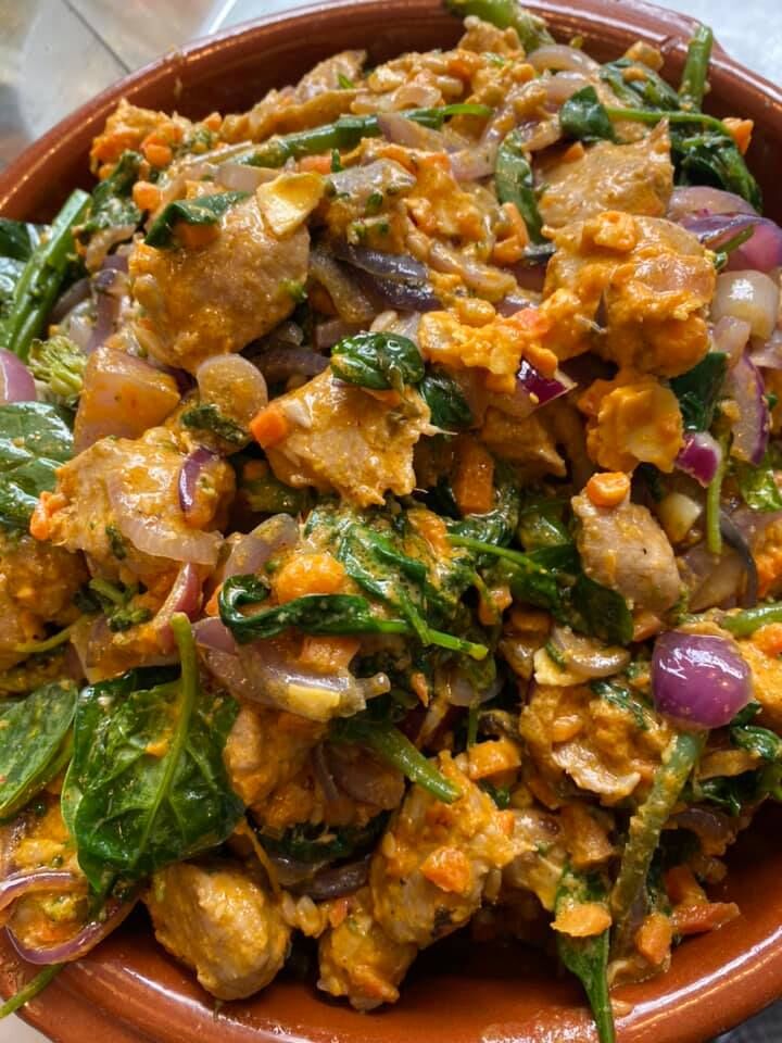 veggie schotel met tzay, spinazie en pompoen