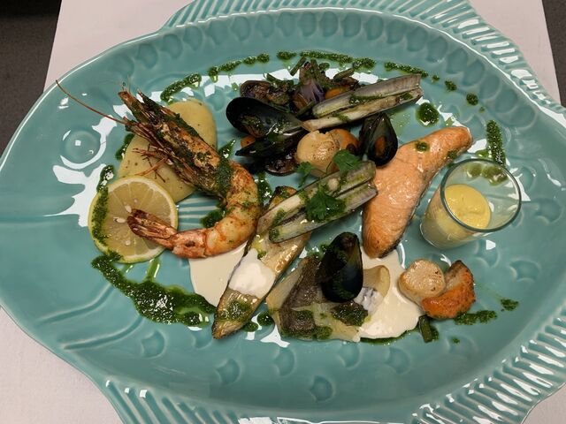 Pariade aux 5 poissons, légumes de saison