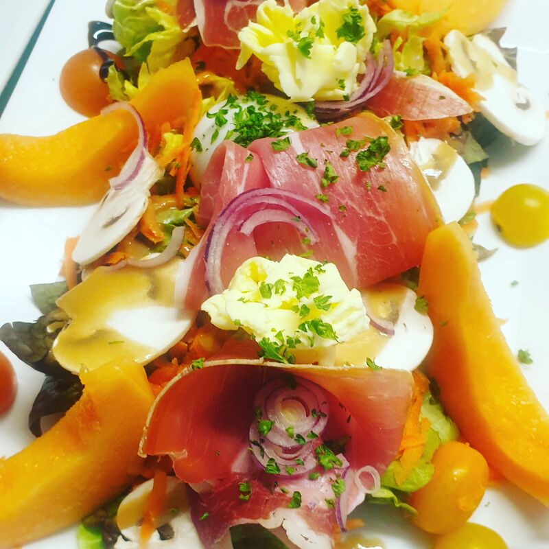 Salade de melon et jambon 