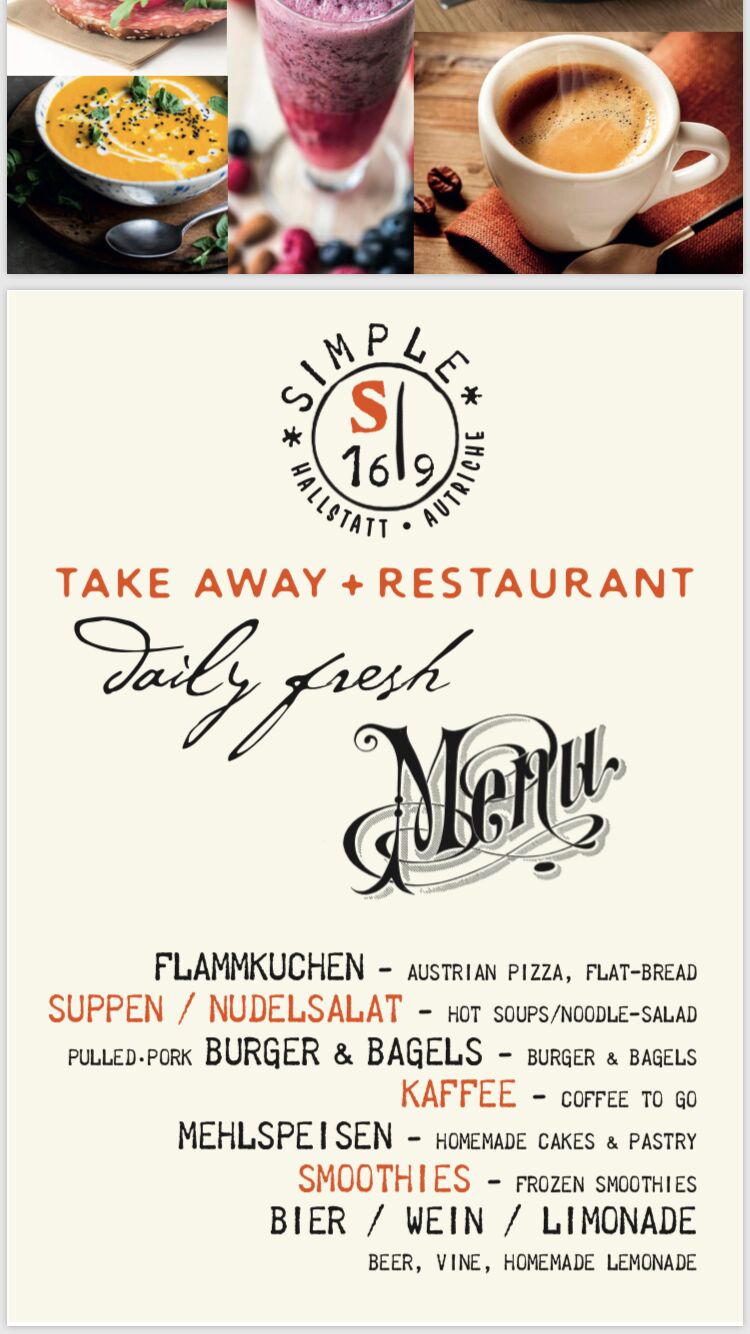 Ein Teil der Speisekarte