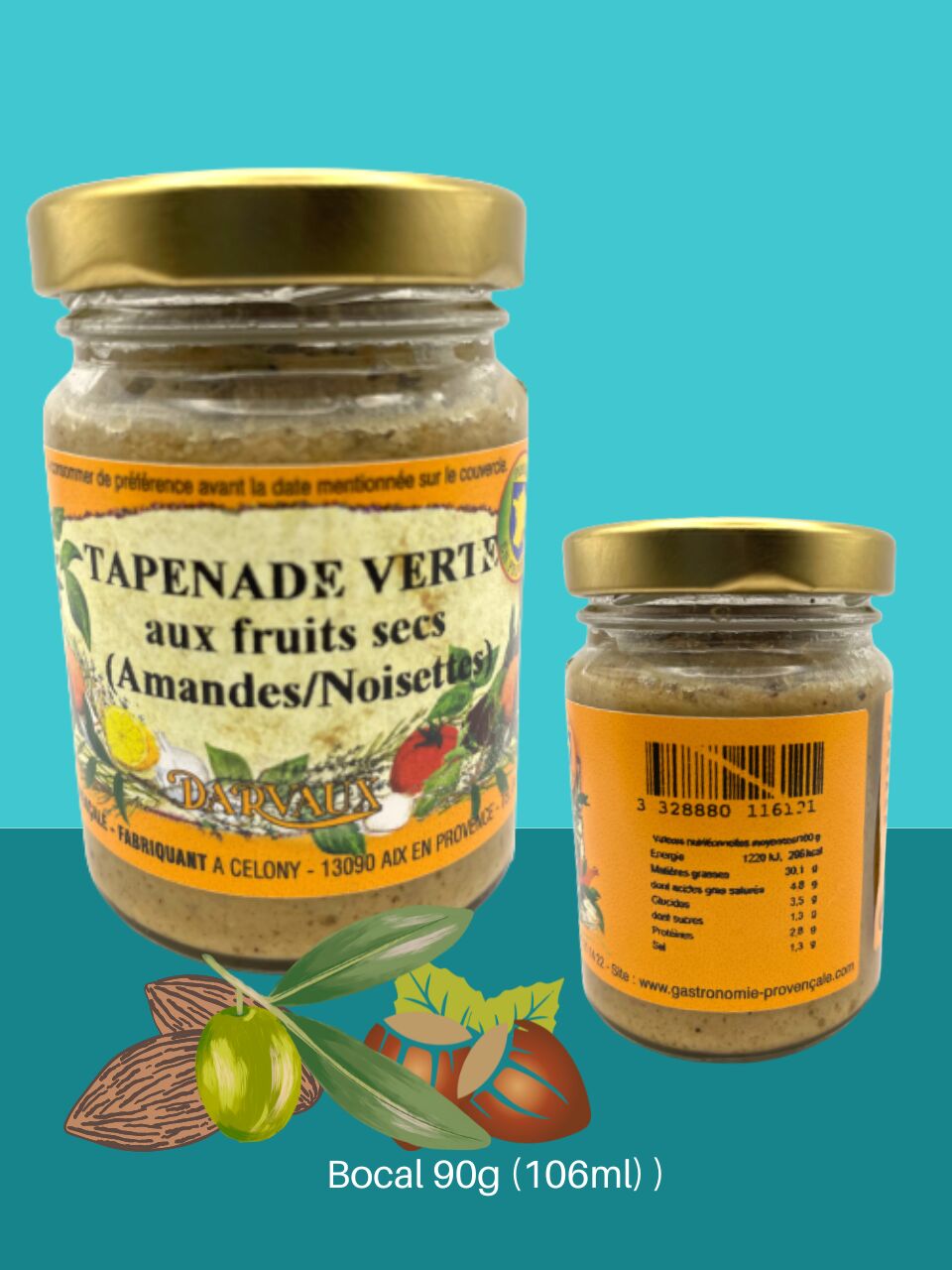 TAPENADE VERTE aux Fruits Secs - 90g (106ml)