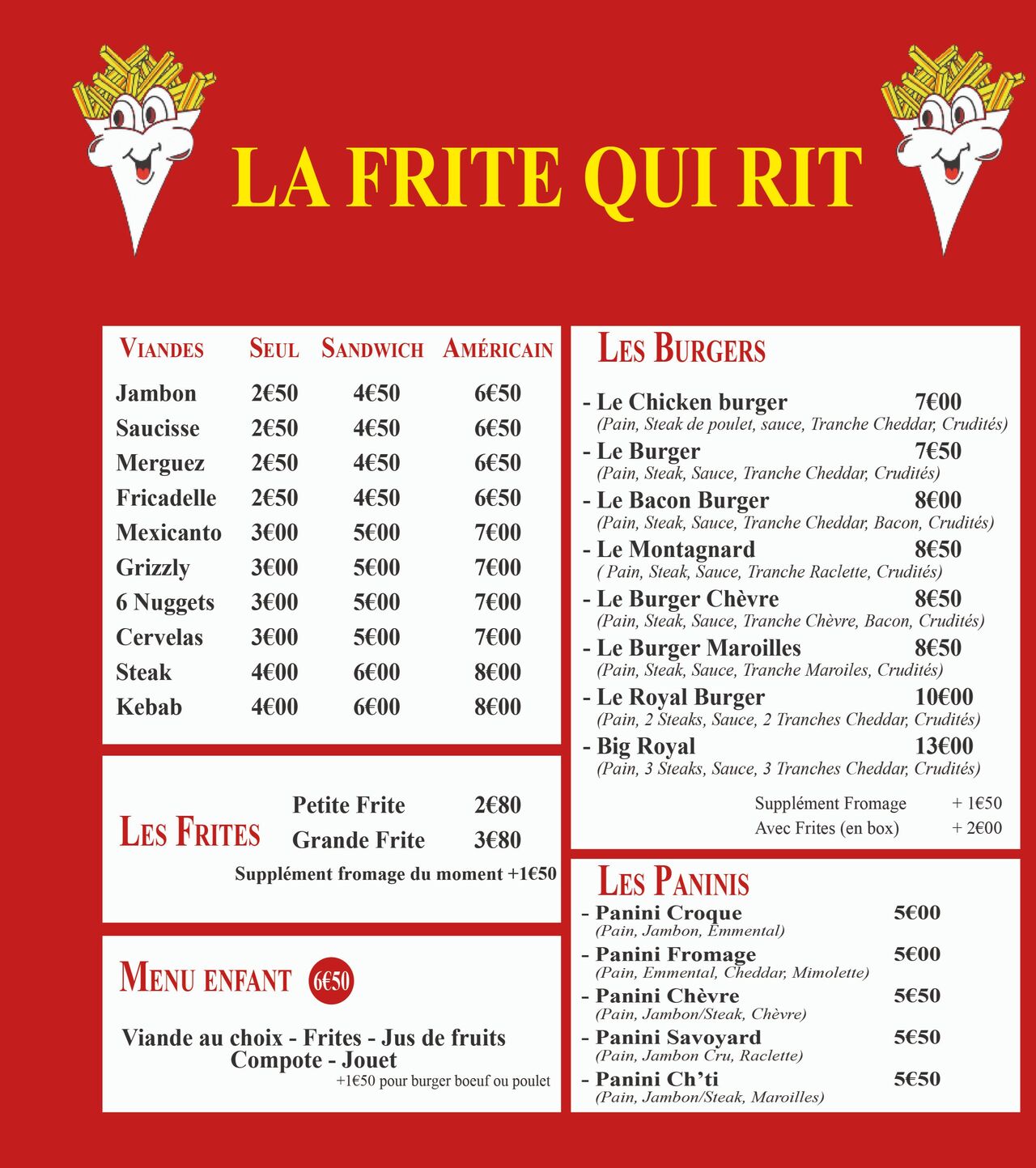 Le menu 