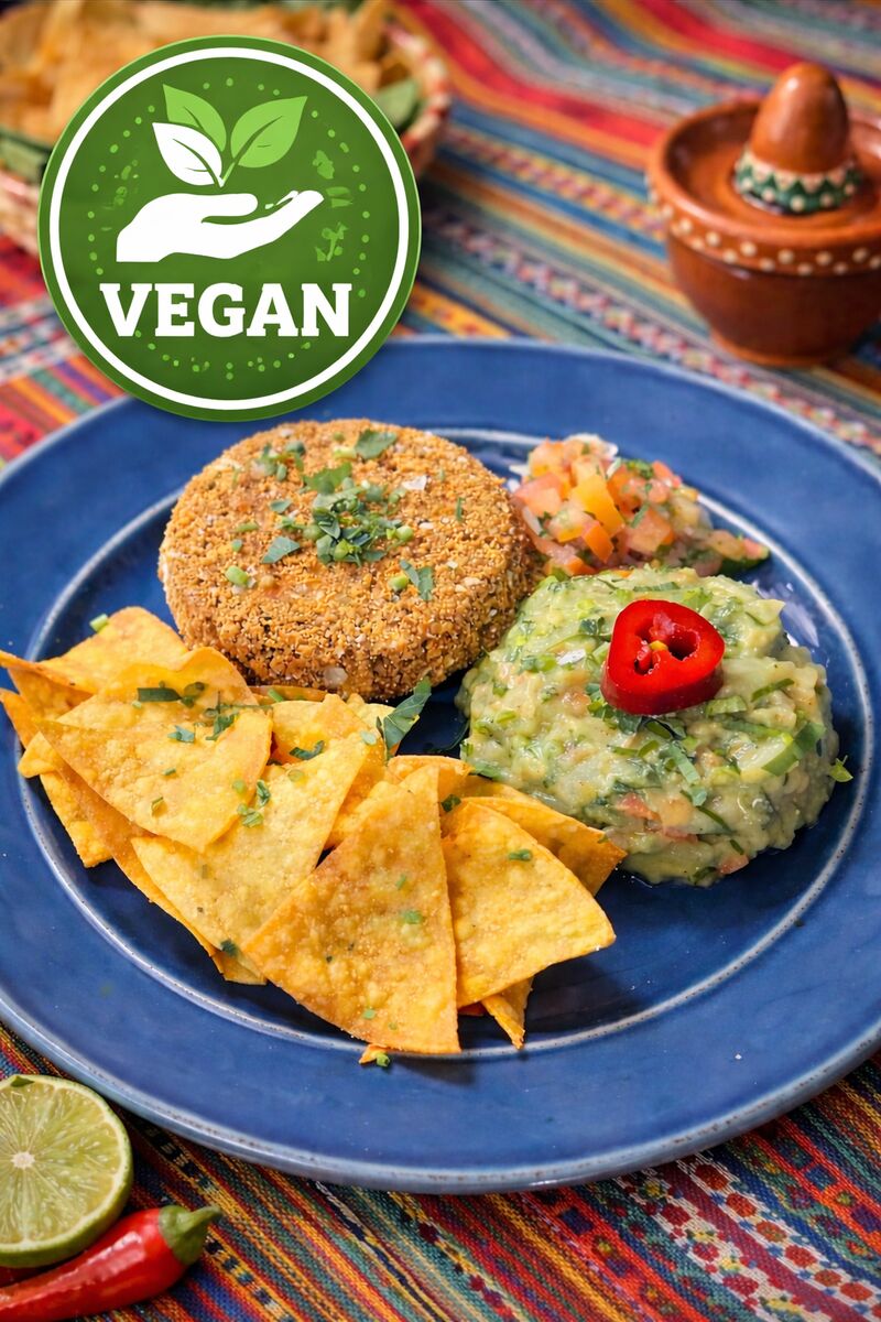 Vegan Hambúrguer de vegetais e Guacamole fresco 